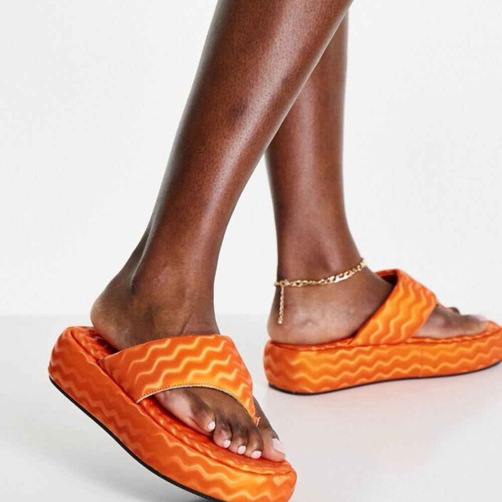 ASOS | Vibrant Flatform Orange Flip Flops